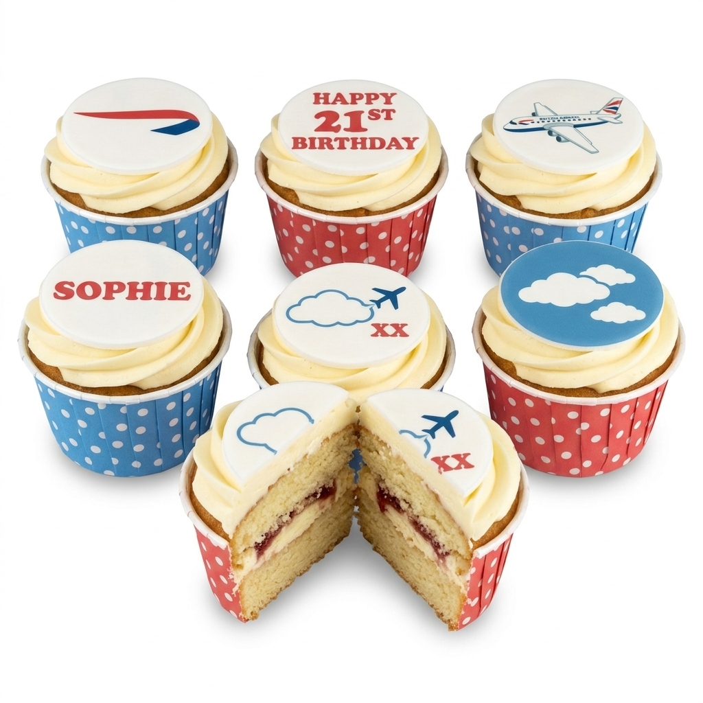 Aeroplane Theme Birthday Cupcakes