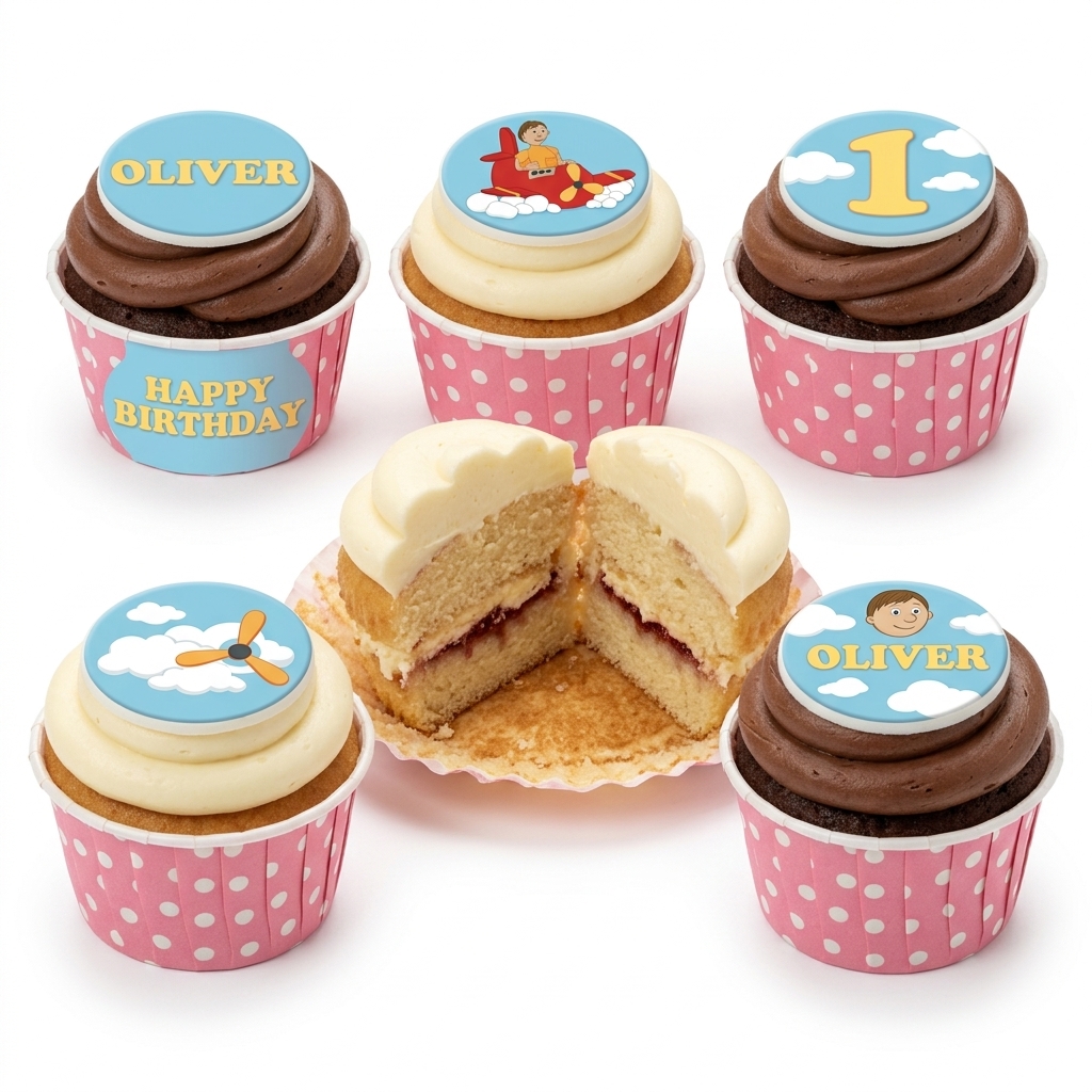 Aeroplane Birthday Cupcakes for Boys
