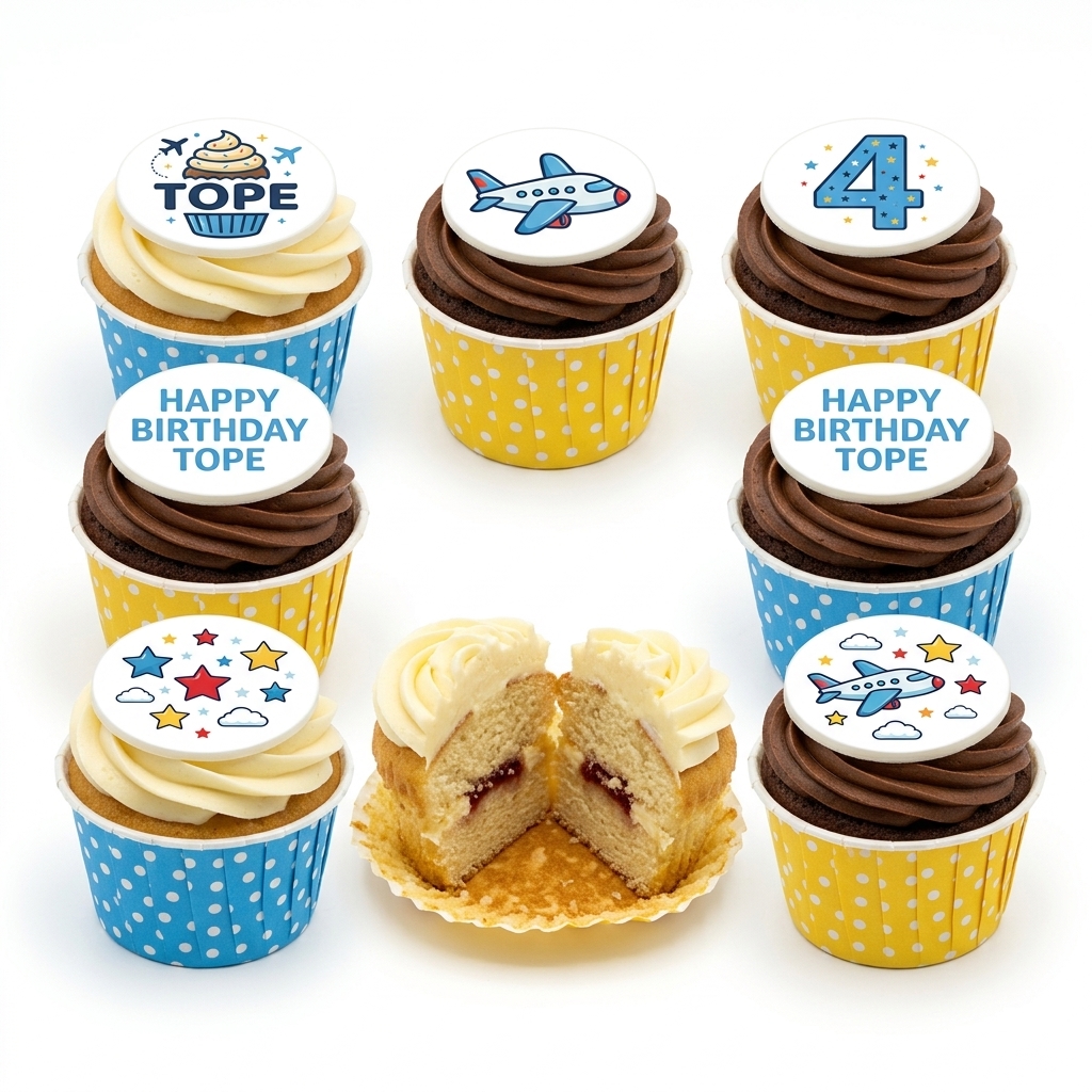 Aeroplane Theme Birthday Cupcakes