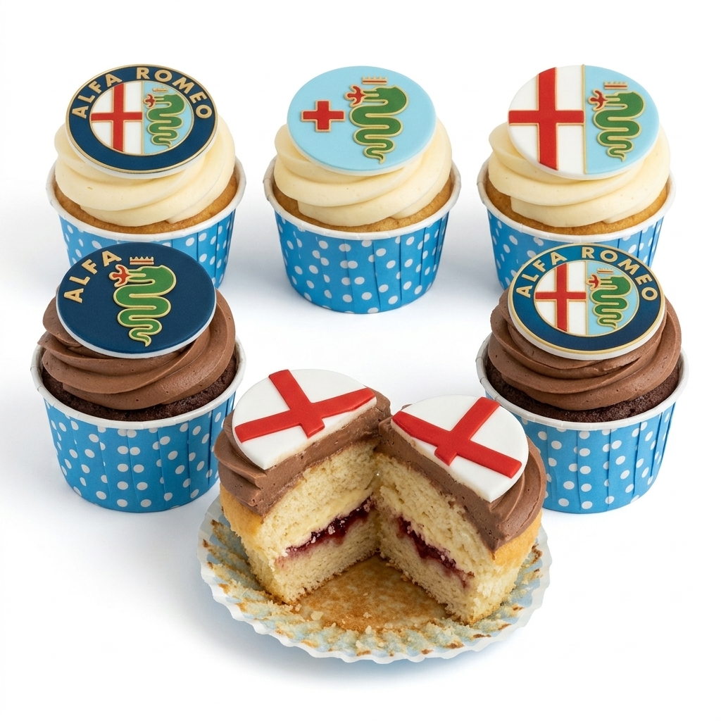 Alfa Romeo Car Theme Birthday Cupcakes