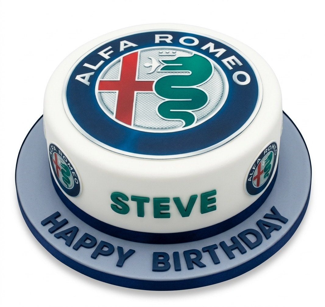 Alfa Romeo Car Theme Birthday Cake