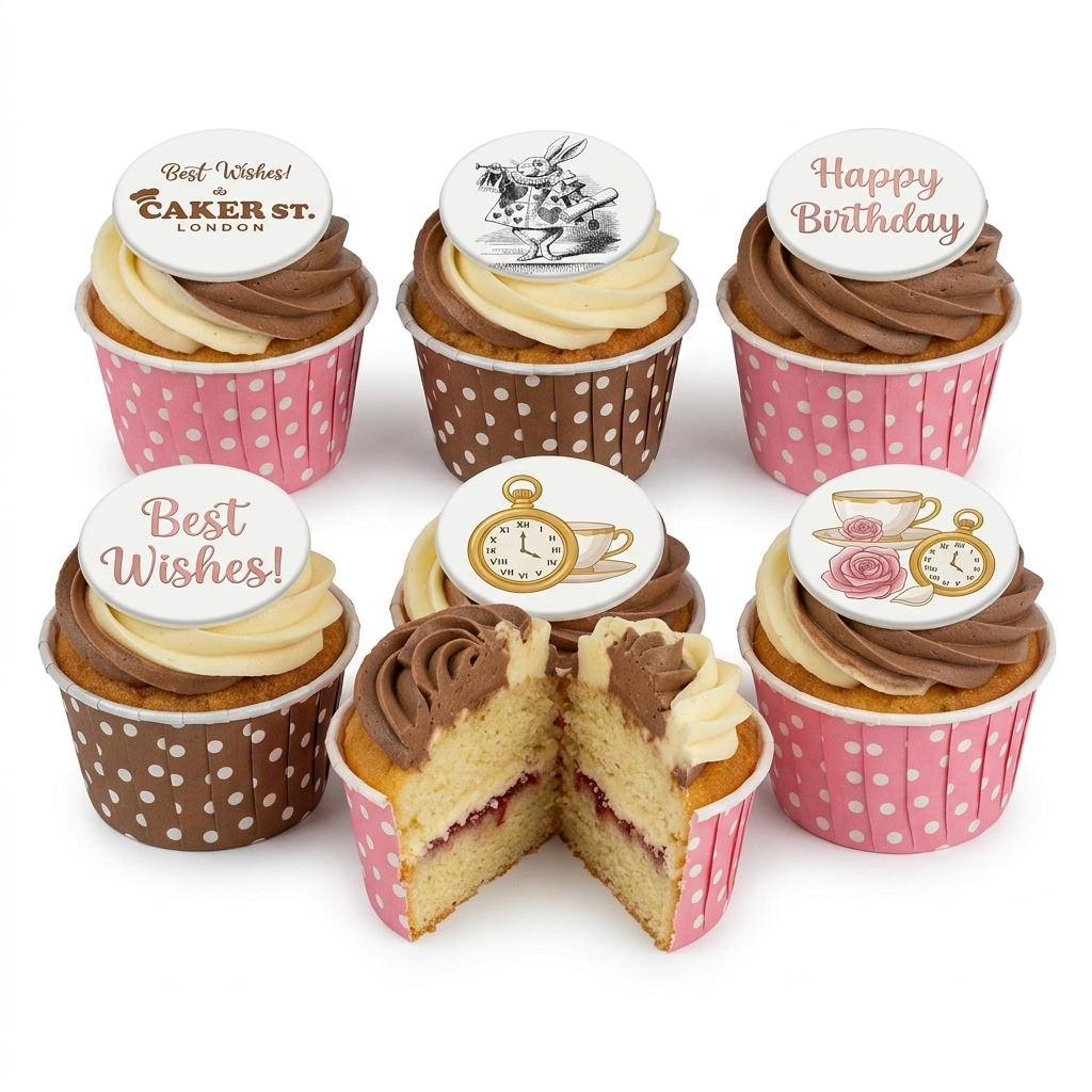 Alice in Wonderland Birthday Cupcakes
