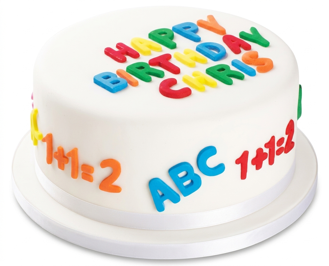 ABC & Numbers Kids Birthday Cake