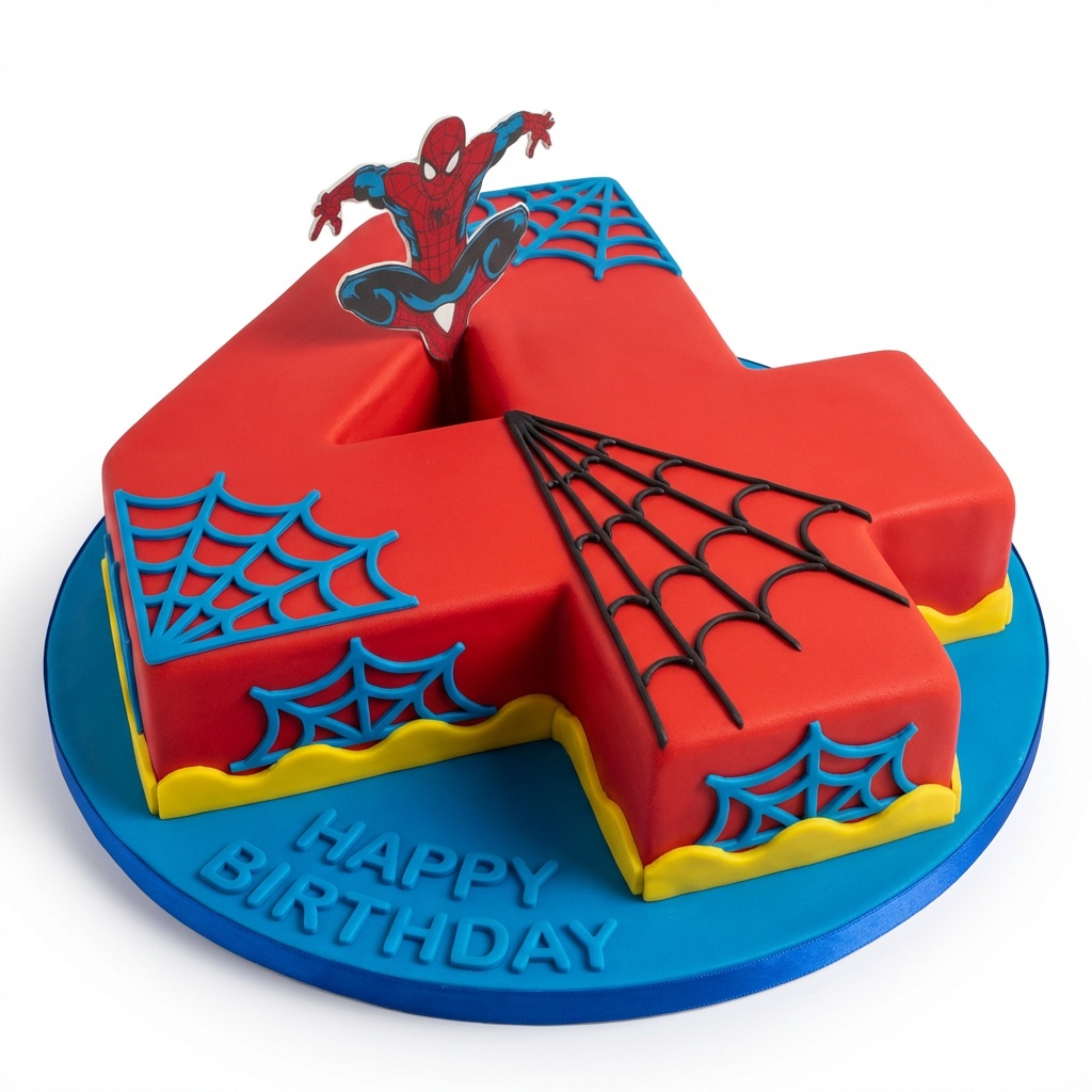 Spiderman Number Birthday Cake