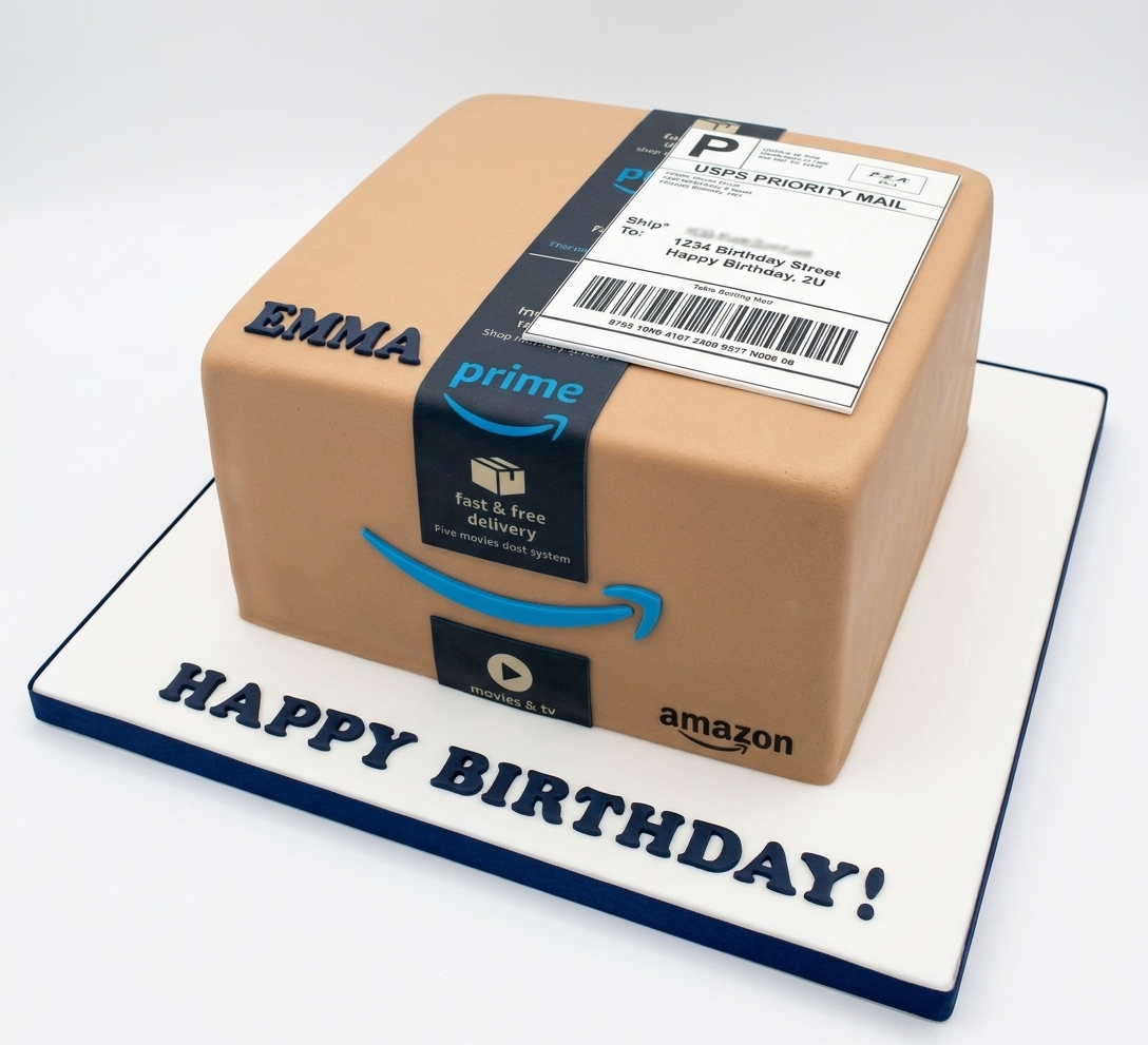 Amazon Prime Parcel Birthday Cake