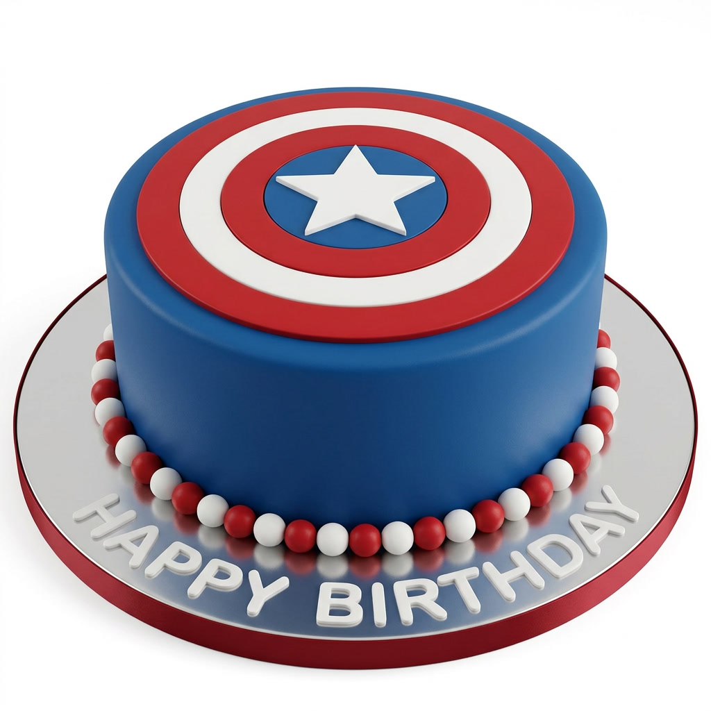 Captain America Shield Birthday Cake