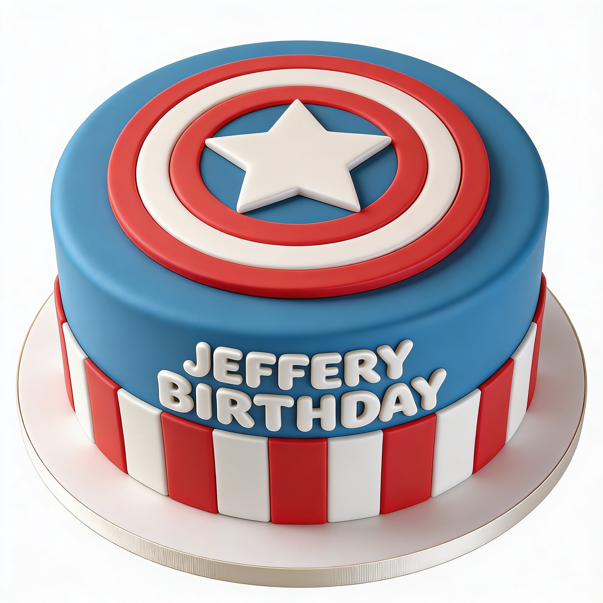 Captain America Shield Birthday Cake