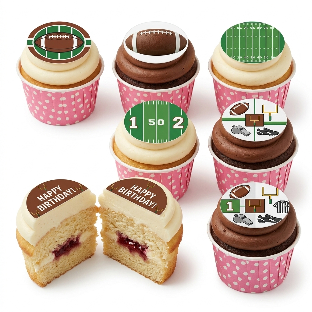 American Football Birthday Cupcakes