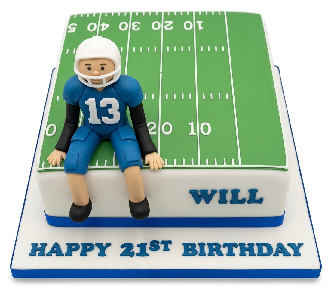 American Football Field Birthday Cake