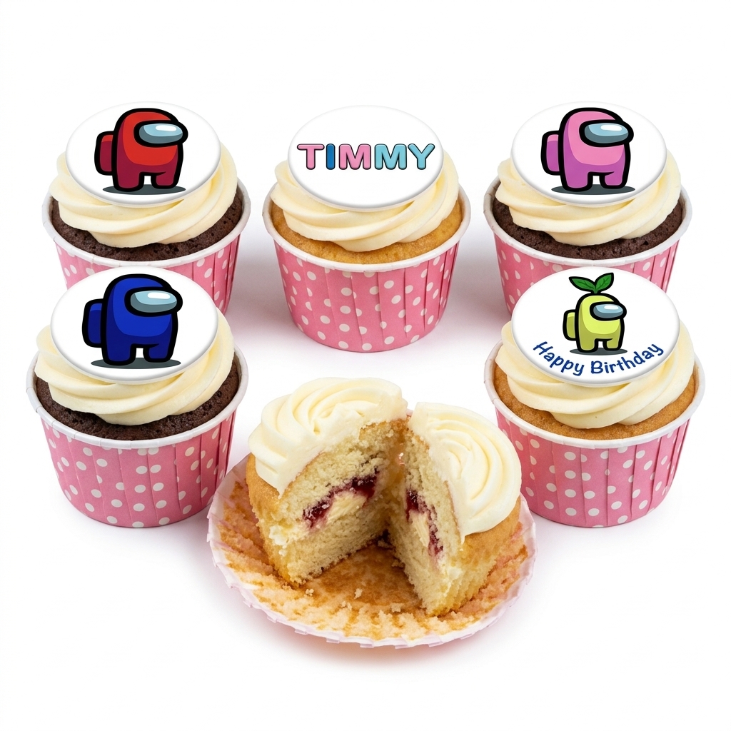 Among Us Birthday Cupcakes