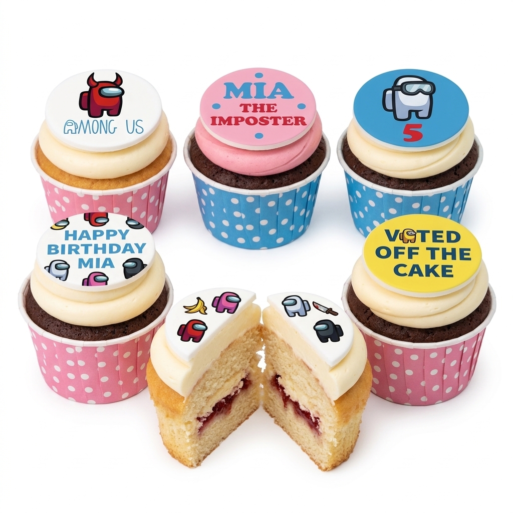 Among Us Birthday Cupcakes