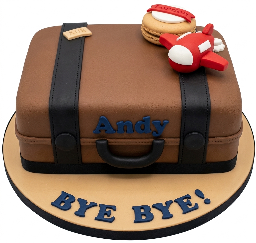 Travel Theme Suitcase Cake