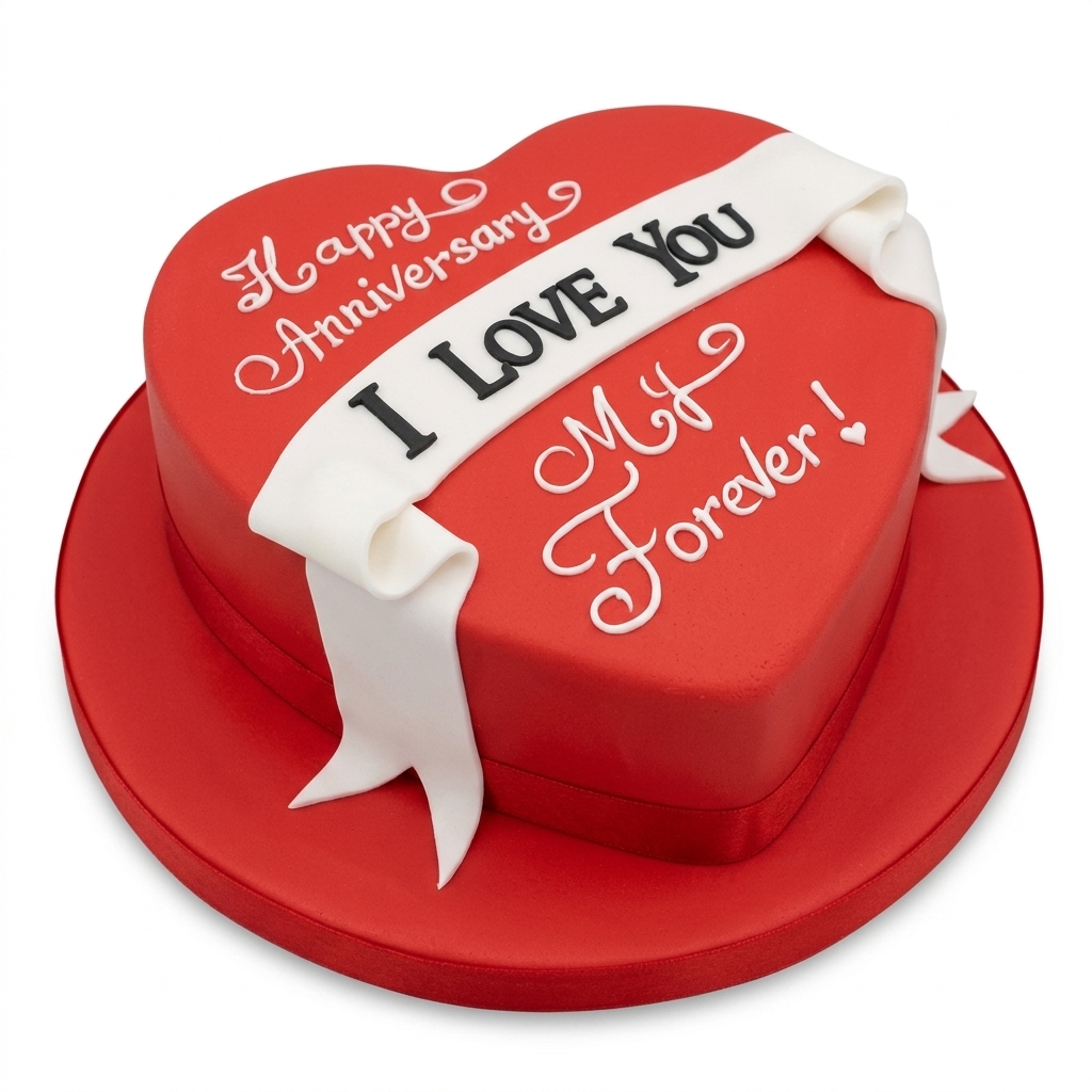 I Love You Heart Anniversary Cake