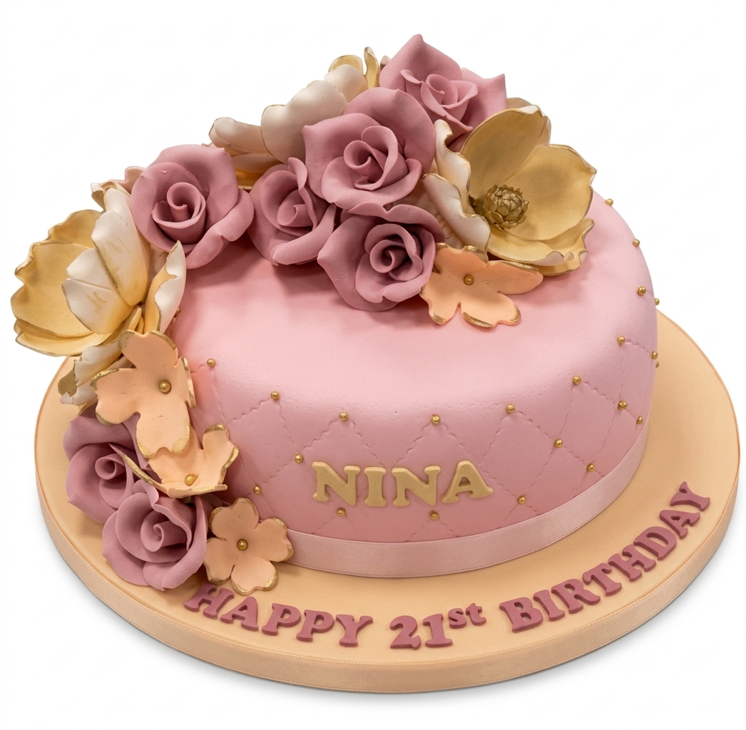 Floral Elegance Birthday Cake for Her