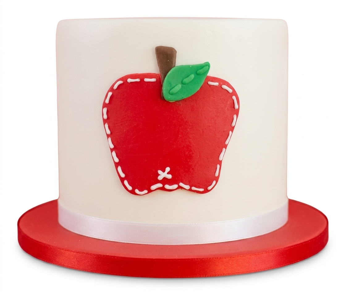 Red Apple Theme Birthday Cake
