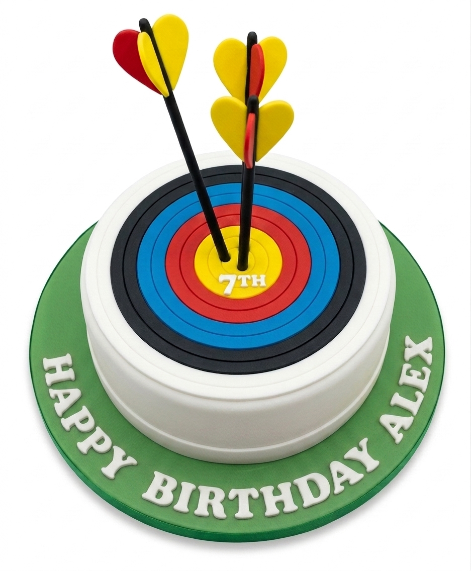Archery Target Birthday Cake for Kids