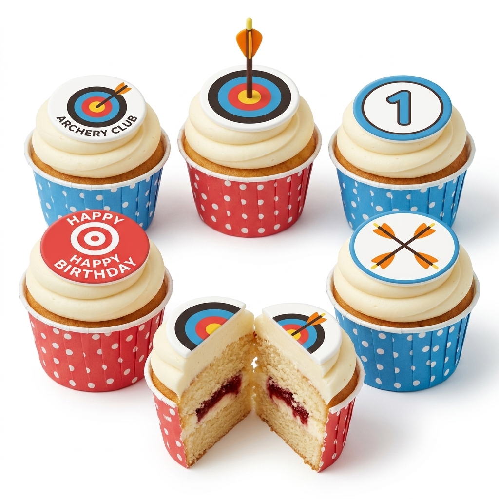 Archery Target Sports Birthday Cupcakes