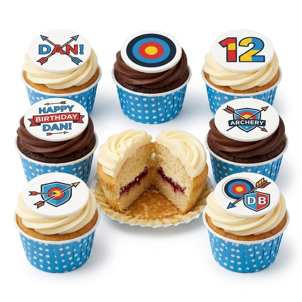 Archery Theme Birthday Cupcakes