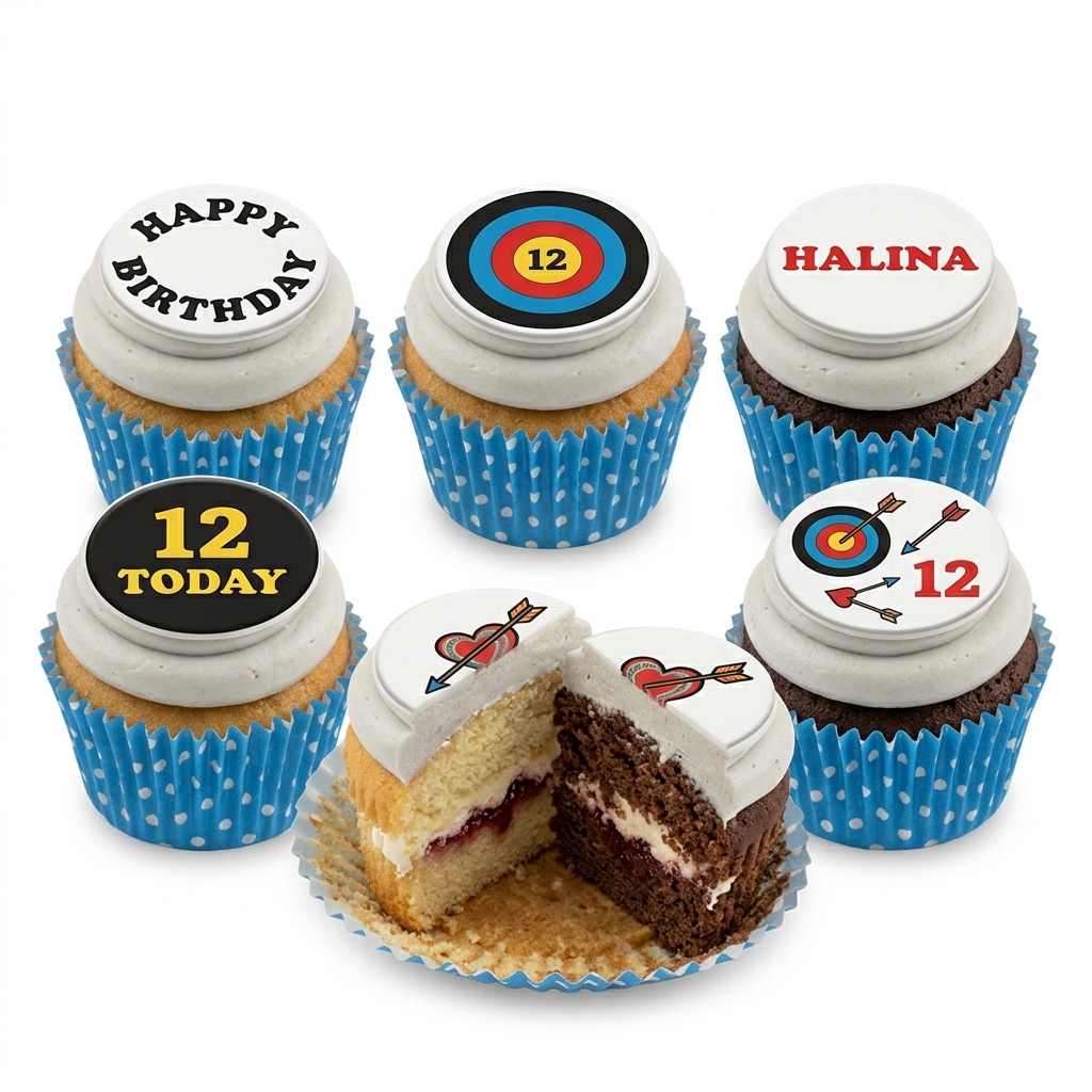 Archery Target Birthday Cupcakes