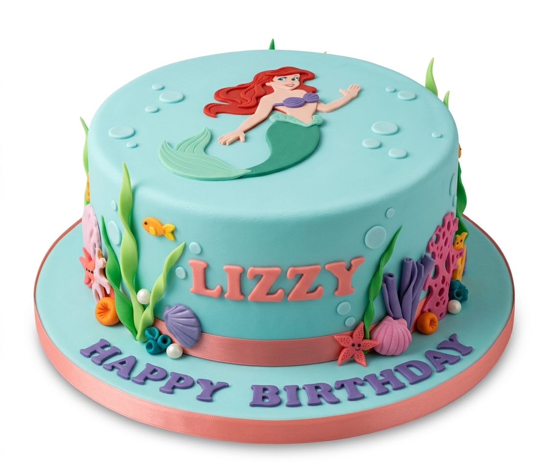 Mermaid Under The Sea Birthday Cake