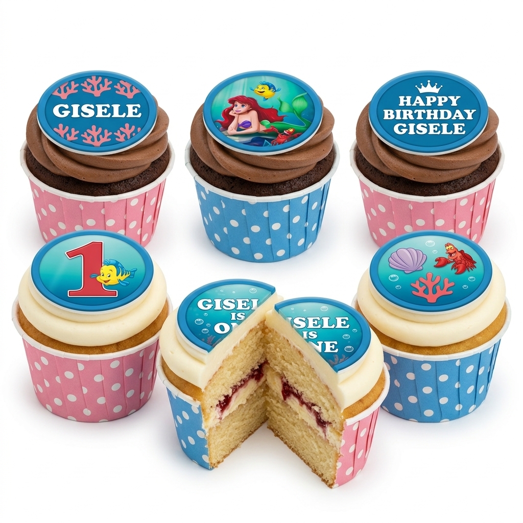 The Little Mermaid Birthday Cupcakes