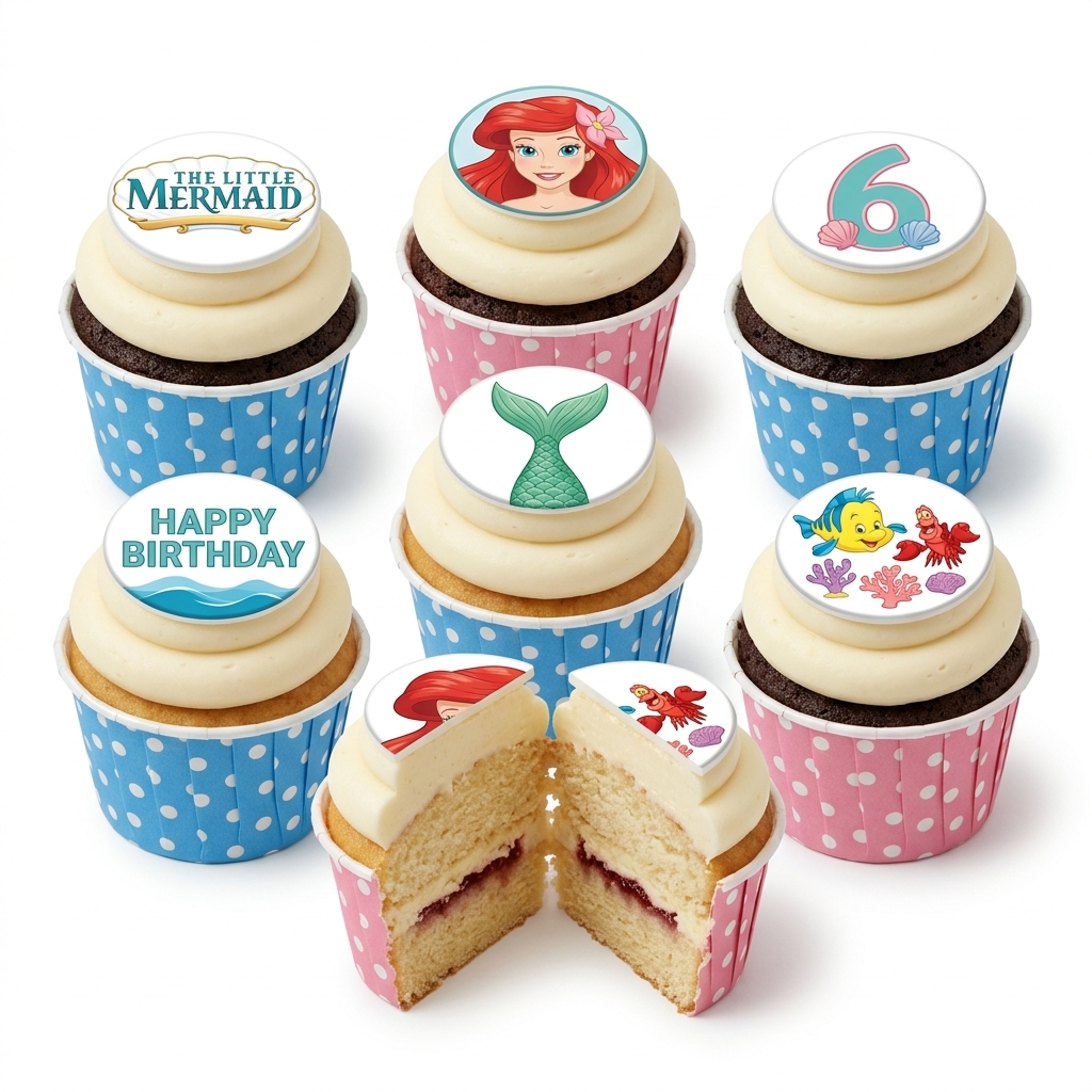 The Little Mermaid Birthday Cupcakes