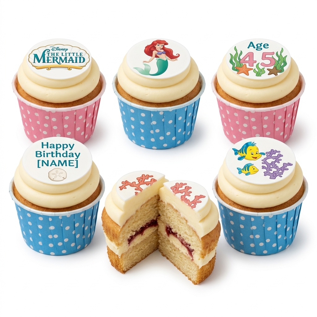 Disney The Little Mermaid Birthday Cupcakes