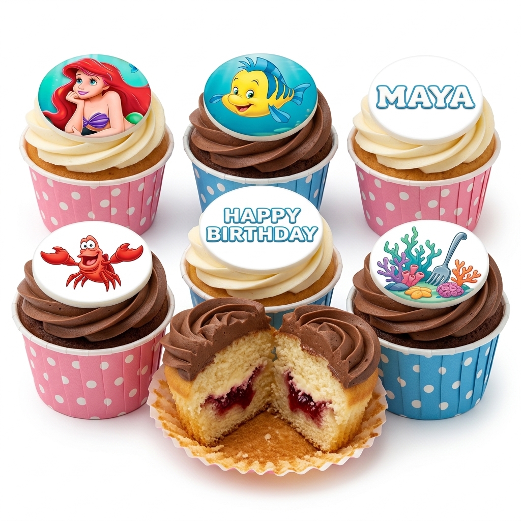 The Little Mermaid Birthday Cupcakes