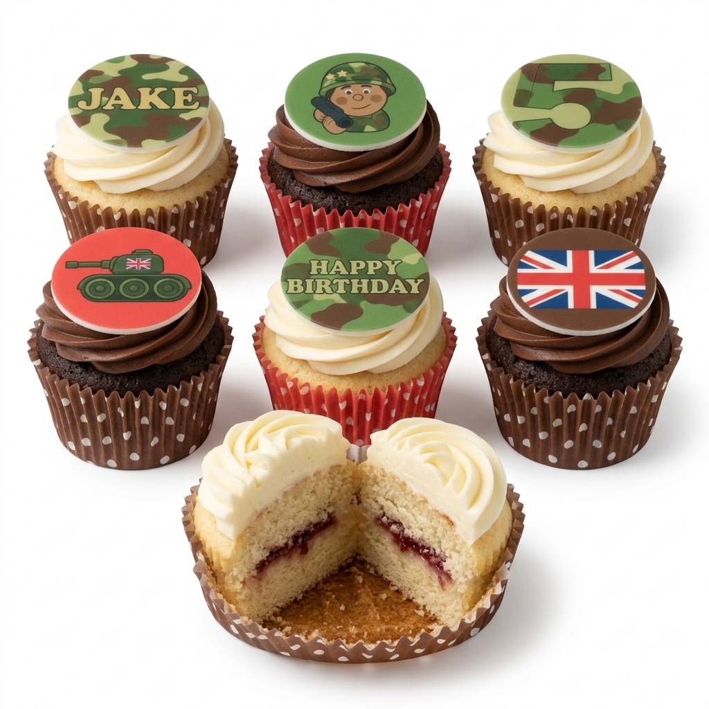 Camouflage Army Birthday Cupcakes