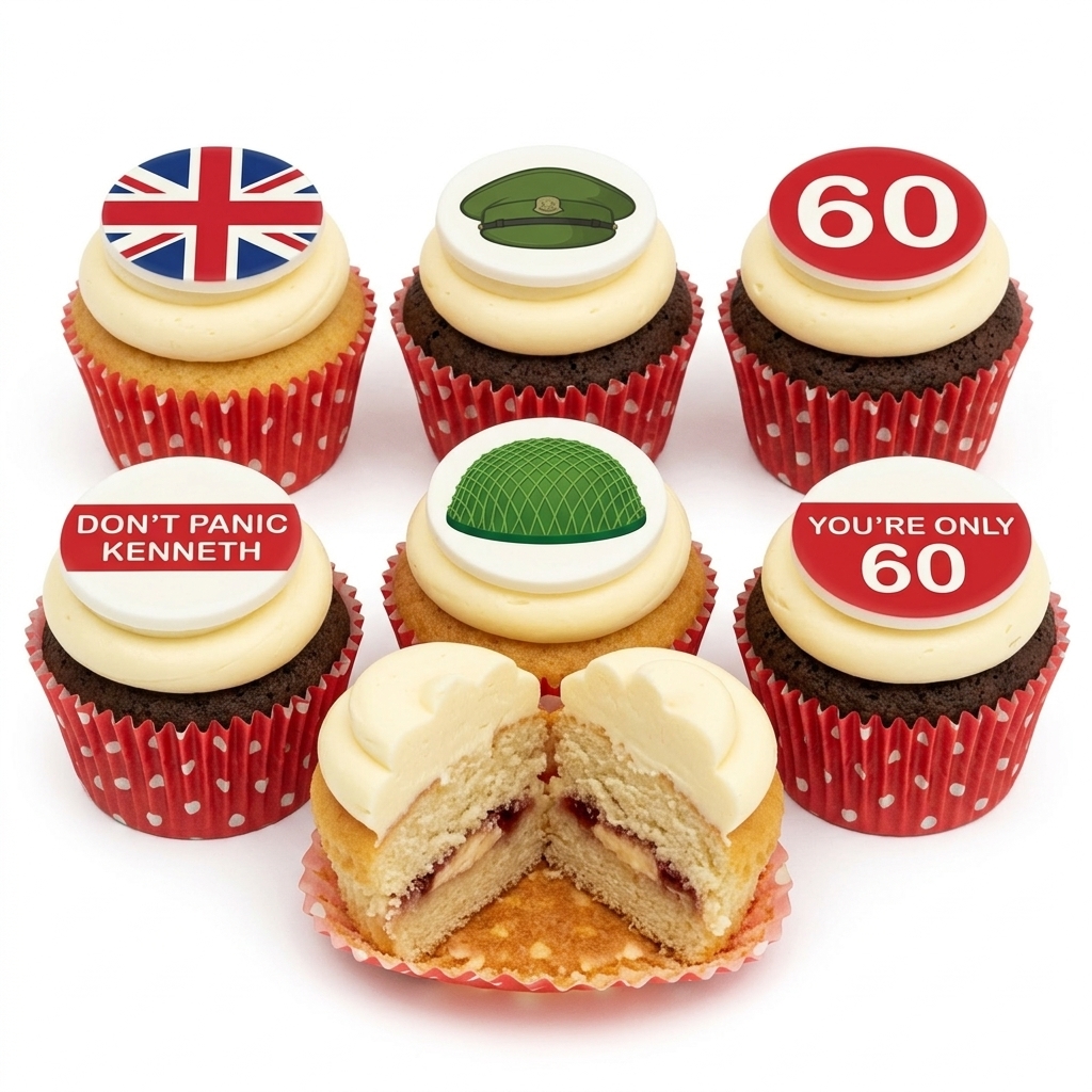 60th Birthday Military & UK Themed Cupcakes for Him