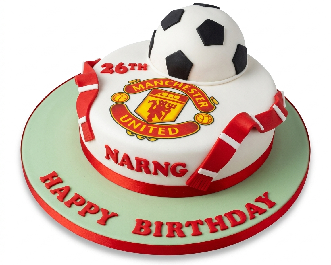 Manchester United Football Birthday Cake