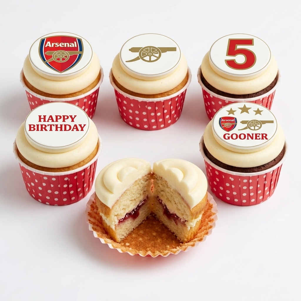 Arsenal Football Birthday Cupcakes