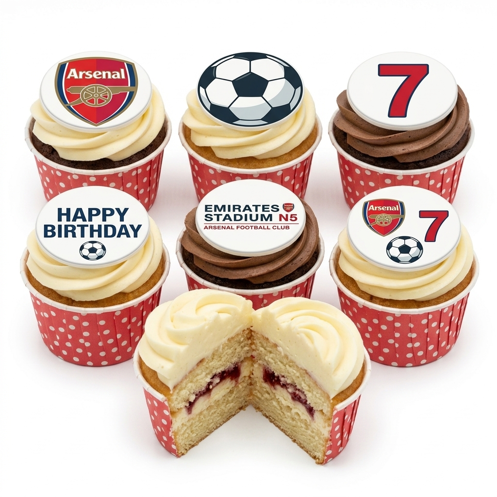 Arsenal Football Birthday Cupcakes