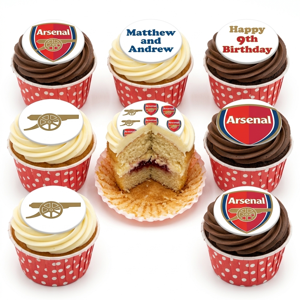 Arsenal Football Birthday Cupcakes