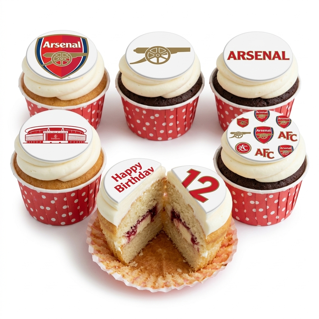 Arsenal Football Birthday Cupcakes