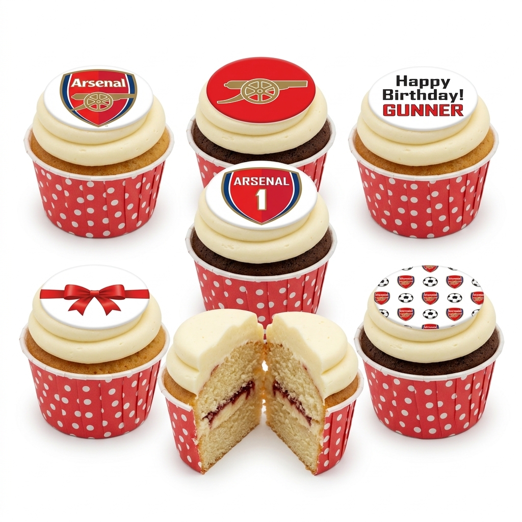 Arsenal Football Birthday Cupcakes
