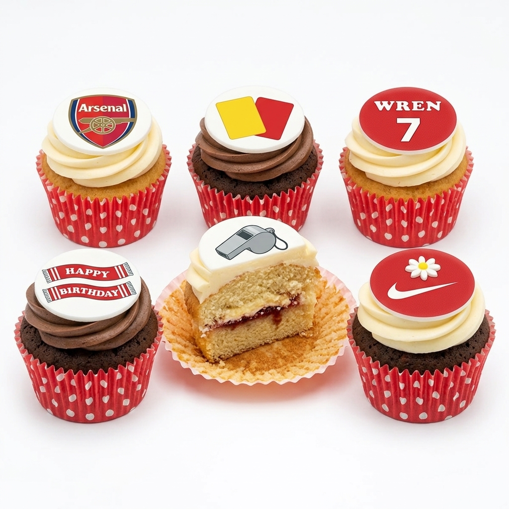 Arsenal Football Birthday Cupcakes