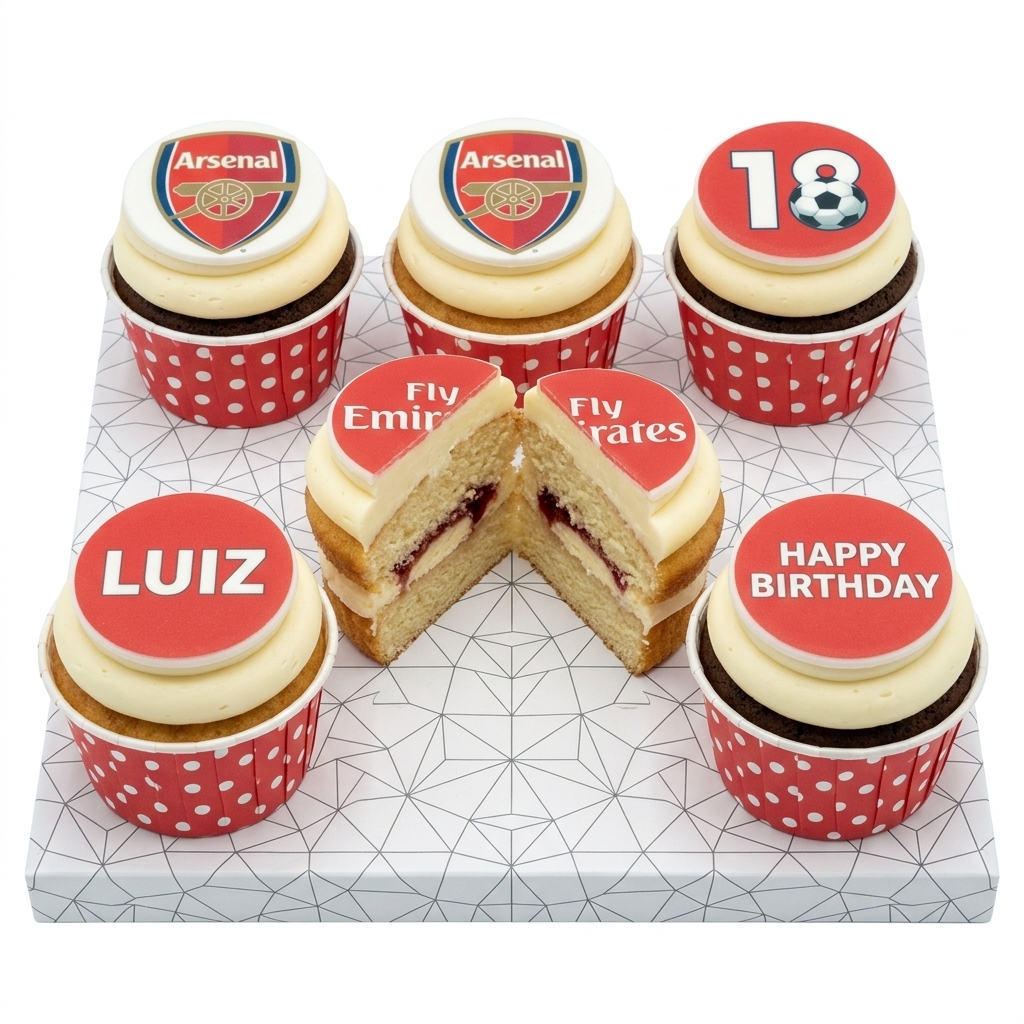 Arsenal Football Birthday Cupcakes