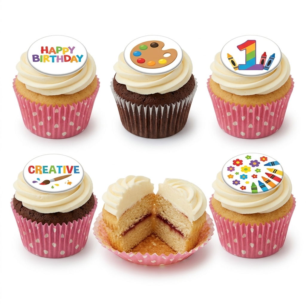 Creative Art Kids Birthday Cupcakes