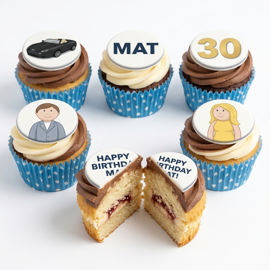 Sports Car Birthday Cupcakes