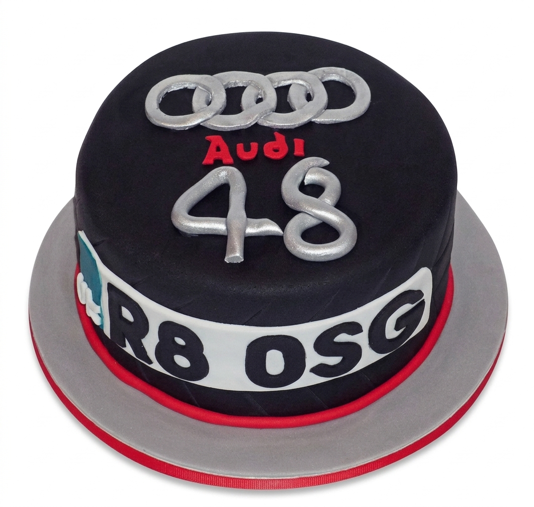 Audi Car Theme Birthday Cake with Custom Age