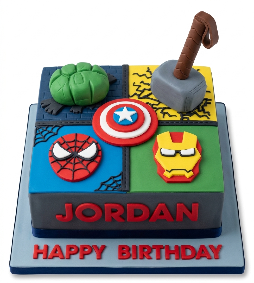 Avengers Superhero Birthday Cake