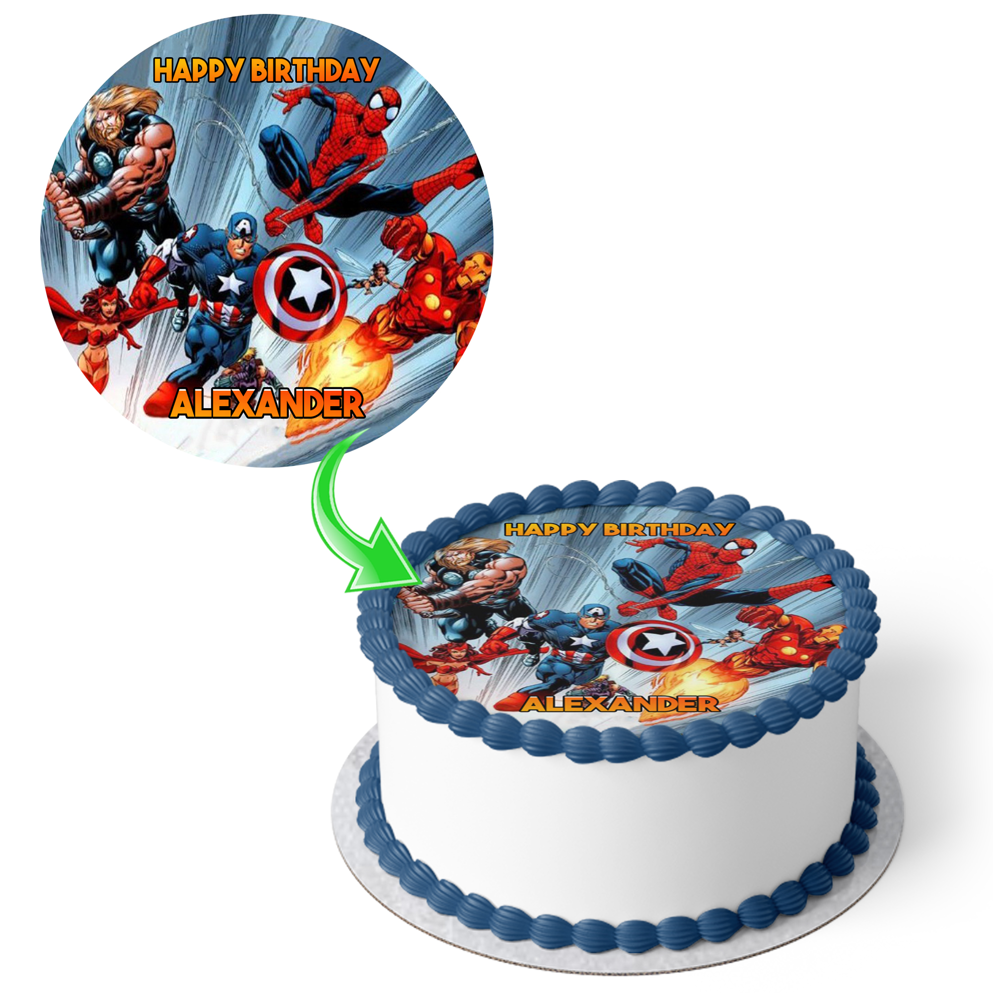 Avengers Picture Birthday cake