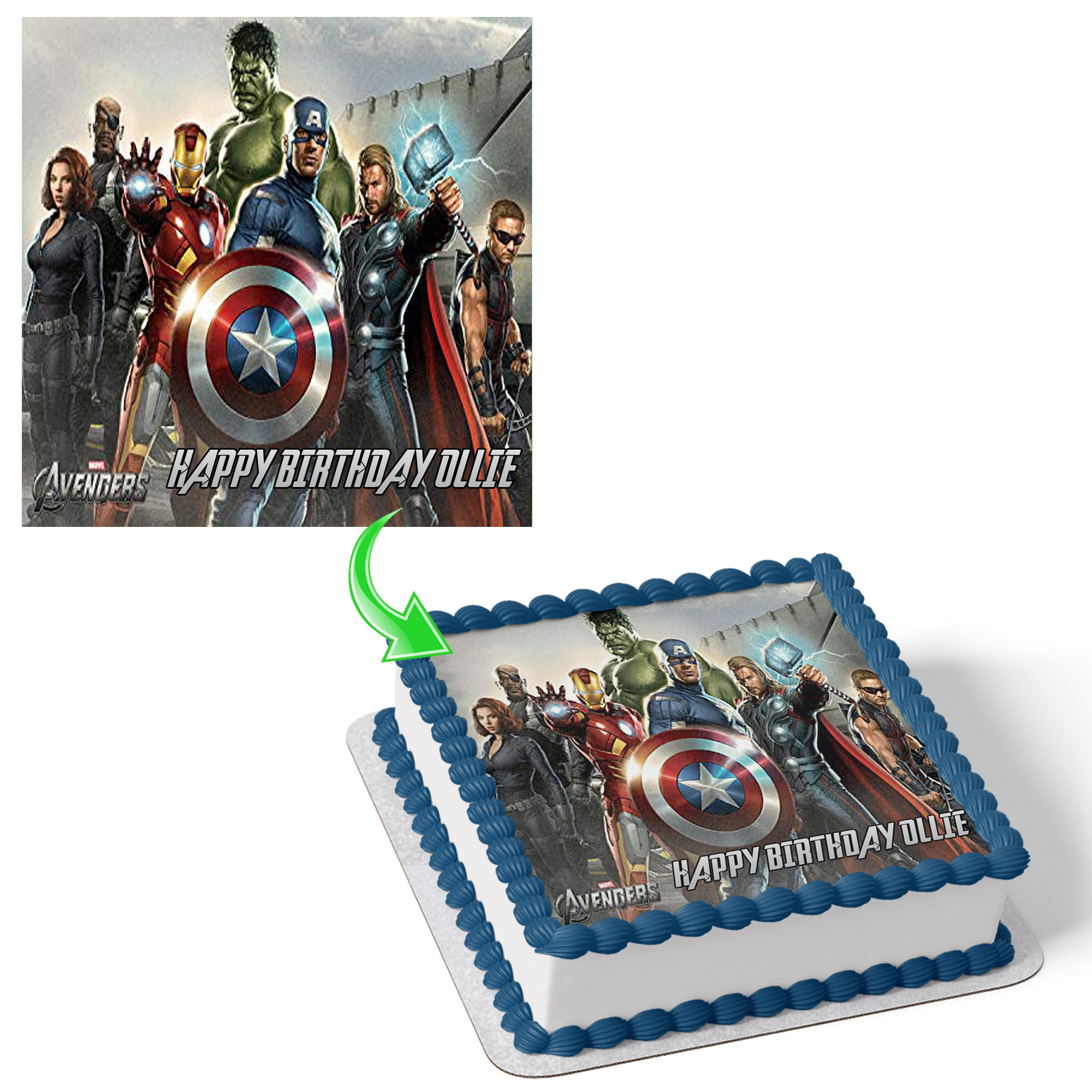 Avengers Picture Birthday Cake for Kids