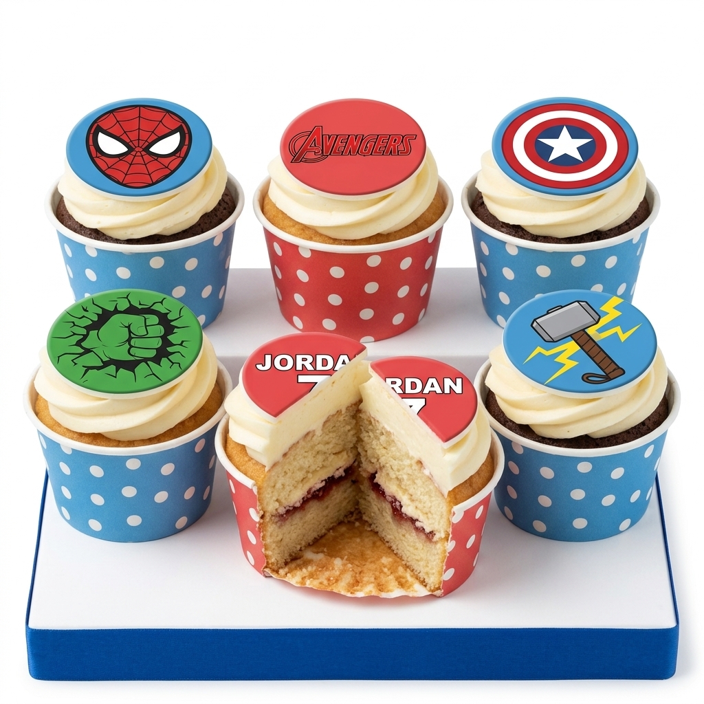 Avengers Theme Birthday Cupcakes