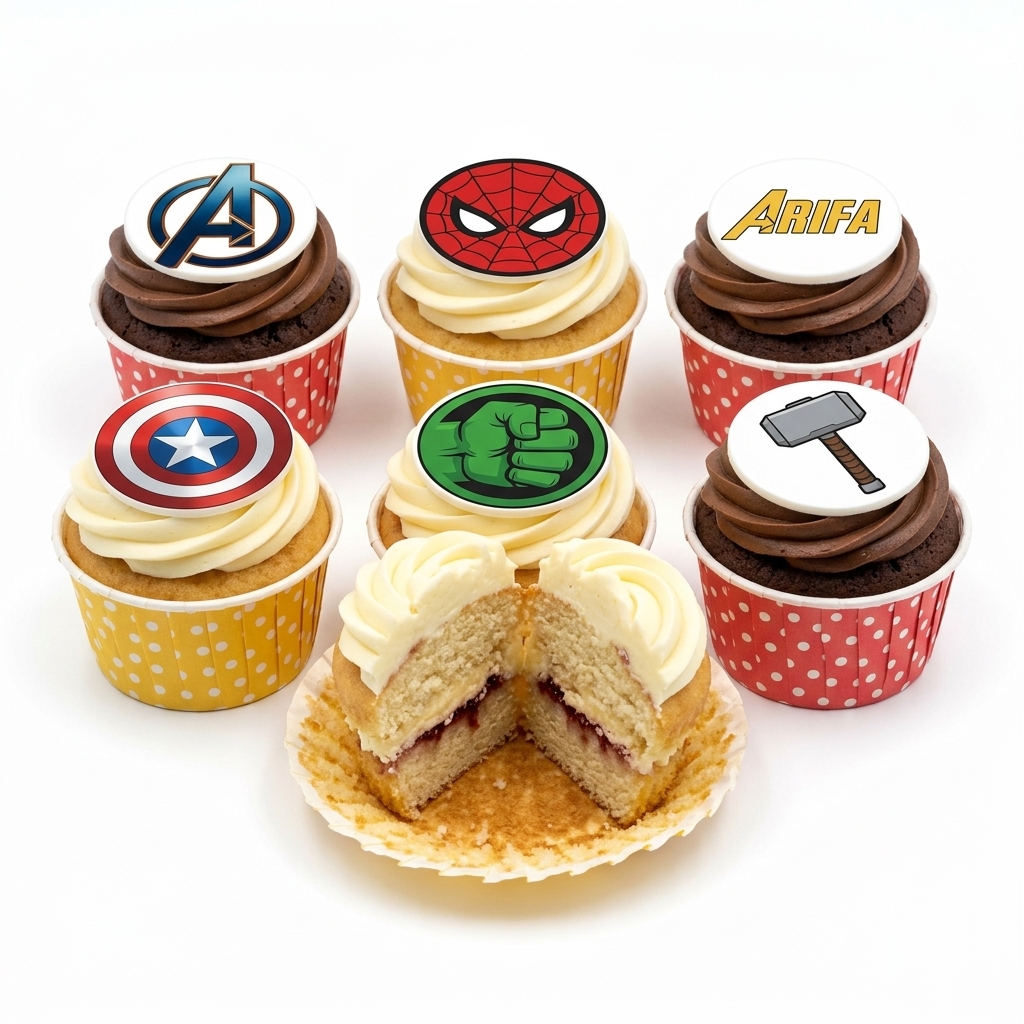 Marvel Superhero Birthday Cupcakes
