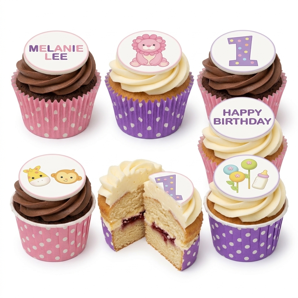 Baby Animals 1st Birthday Cupcakes for Girls