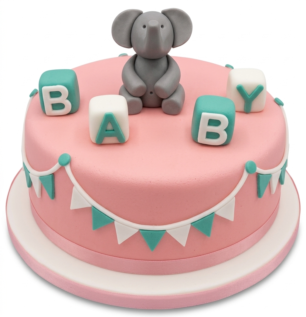 Elephant Baby Shower Cake for Girls