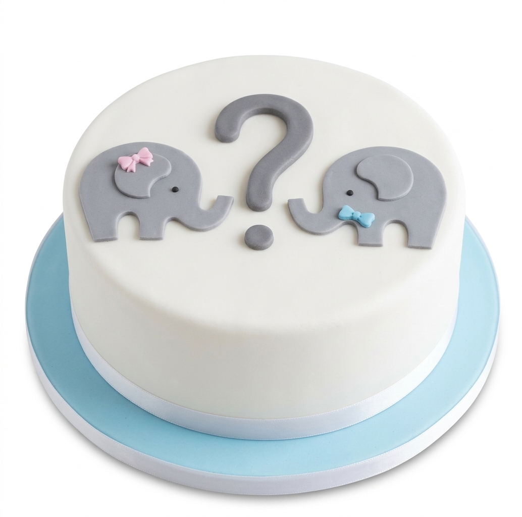 Elephant Gender Reveal Cake