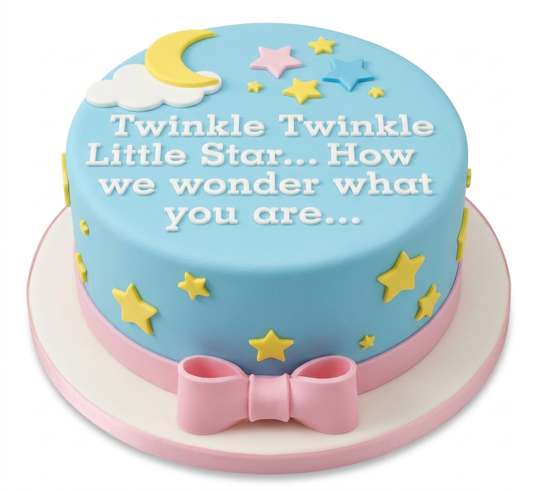 Twinkle Twinkle Little Star Gender Reveal Cake